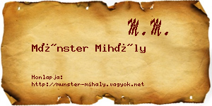 Münster Mihály névjegykártya